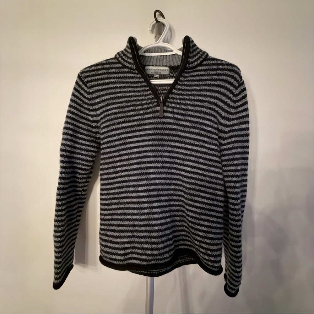 Blue Striped Wool Sweater